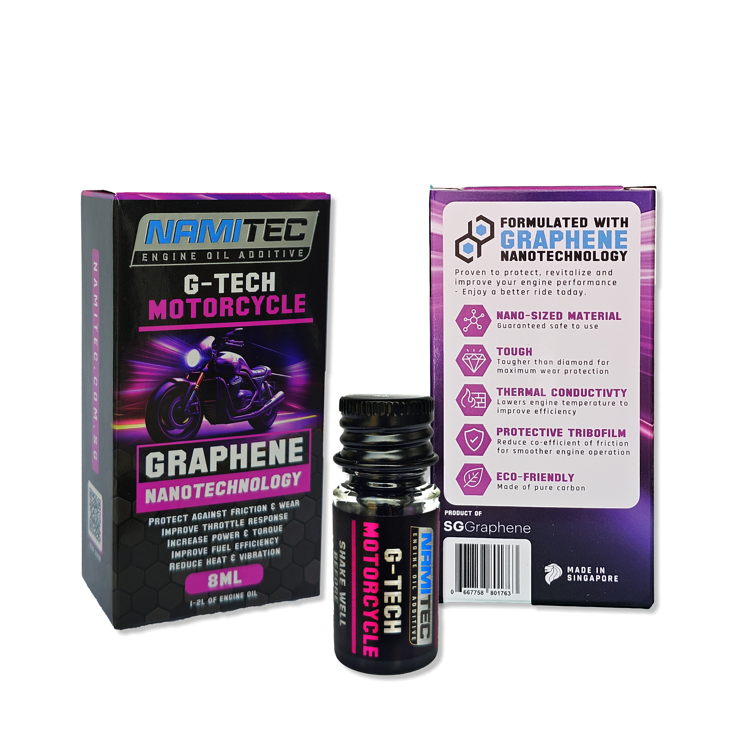 G-TECH MOTORCYCLE | High Performance Graphene Nanotechnology Engine Oil Additive 8ml
